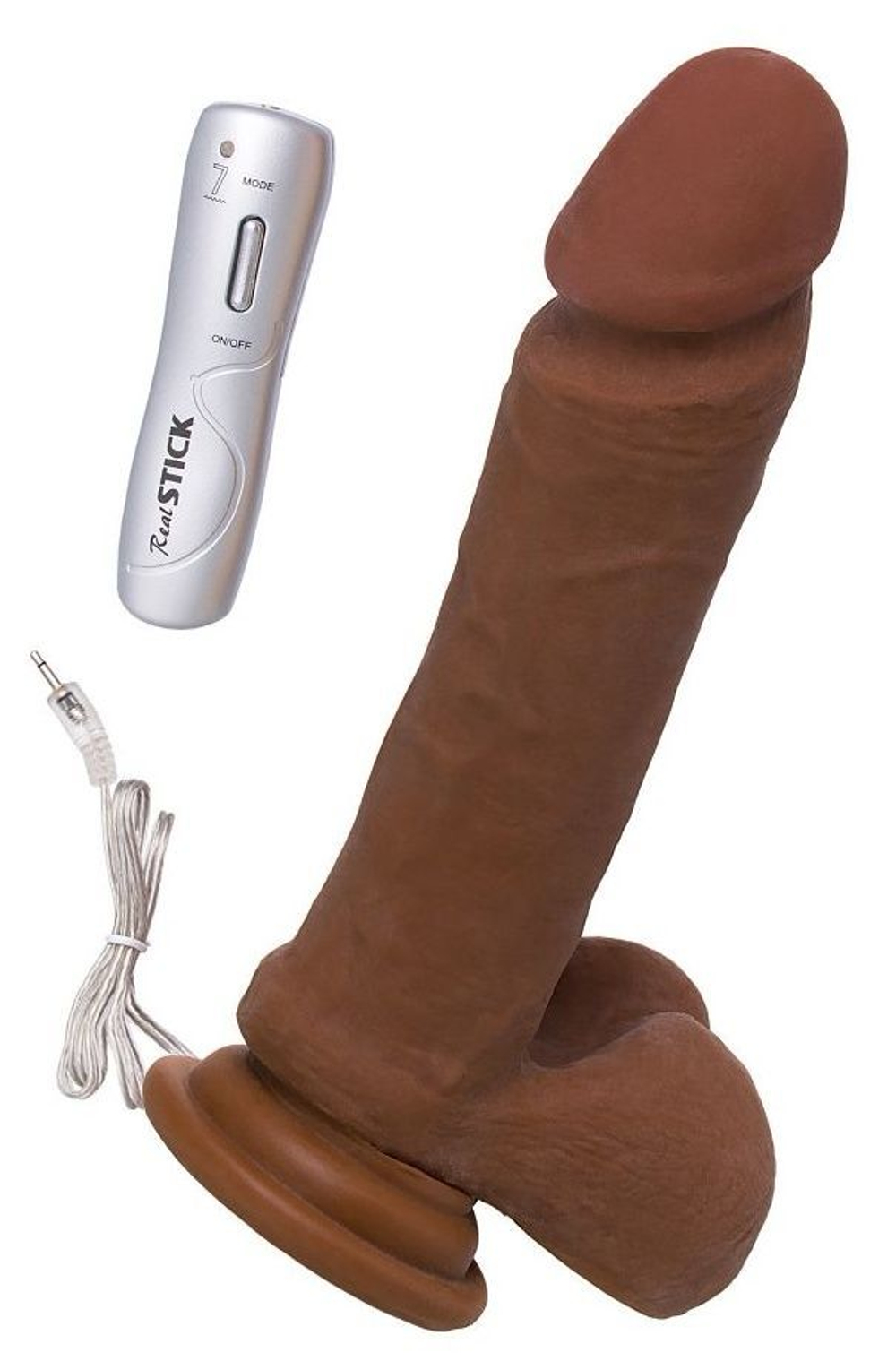 Вибратор-ротатор ToyFa RealStick Elite Mulatto на присоске, 21 см