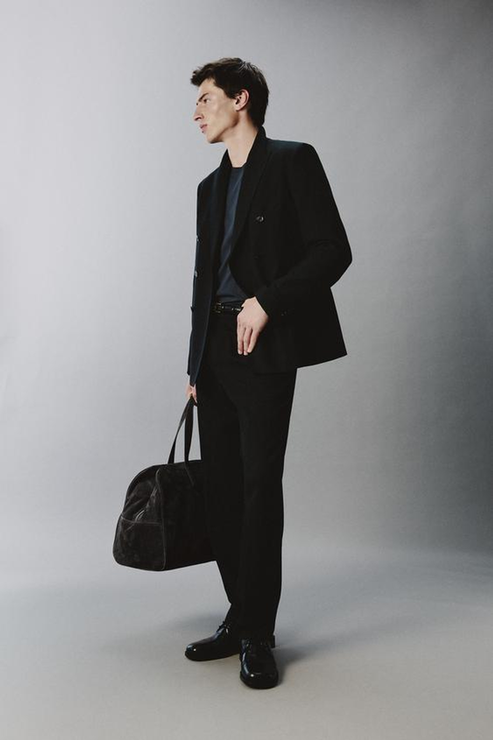 ZARA КОСТЮМНЫЕ БРЮКИ ИЗ ШЕРСТИ, ТЕМНО-ЗЕЛЕНЫЙ