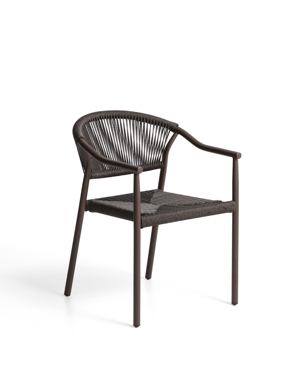 Уличный стул Livadia из коричневого алюминия и веревки