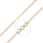 Браслет из красного золота с алмазной гранью (плетение «Двойной ромб»)