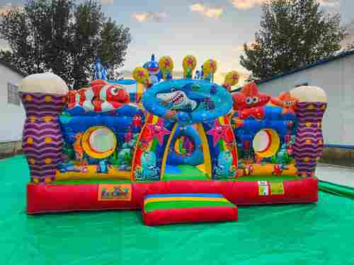 Коммерческий надувной батут с горкой «В гостях у моря 3»  10*6*6,1 м.