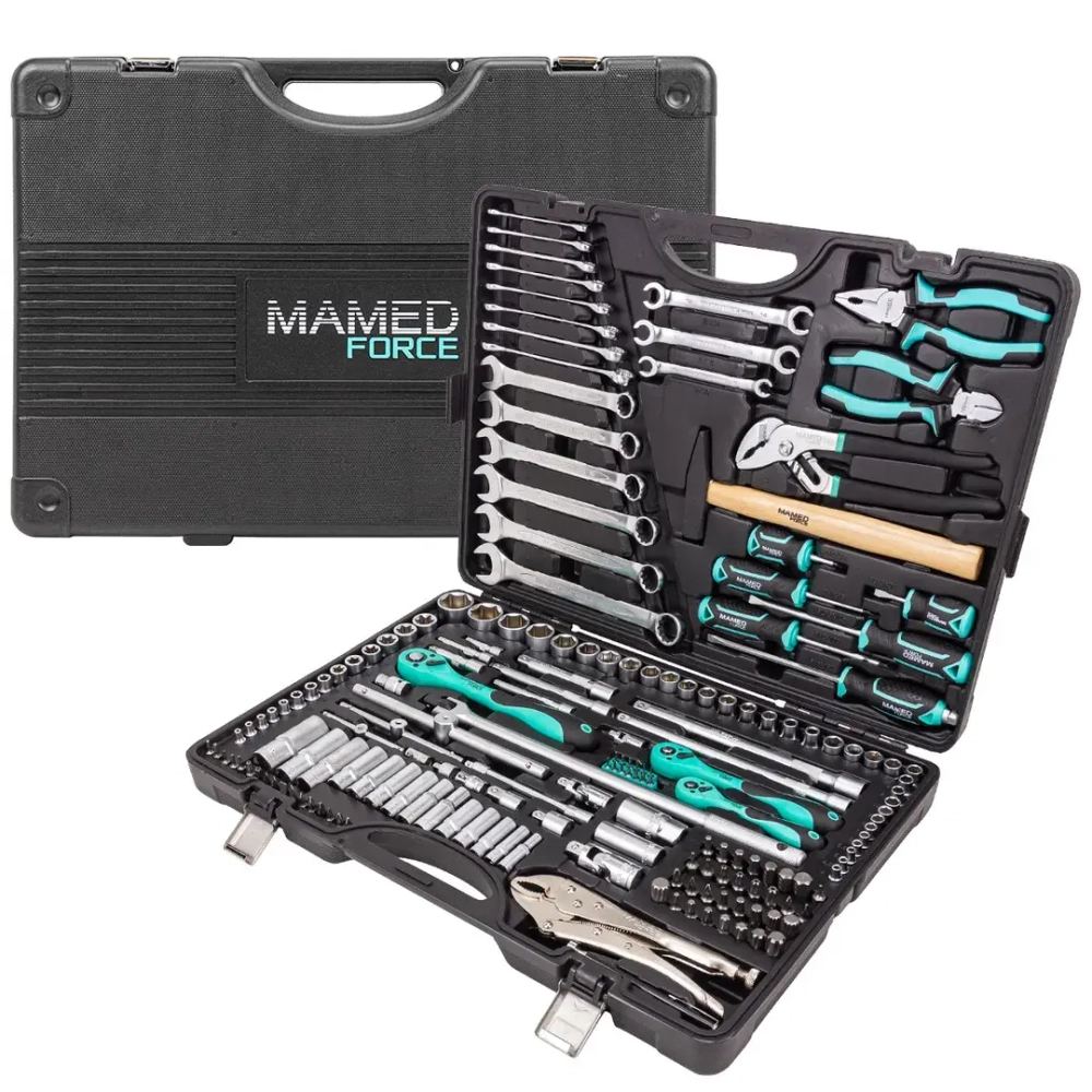 Набор инструментов 180пр. 1/4'', 3/8'', 1/2''(6гр.) MAMEDFORCE MF-41802-5