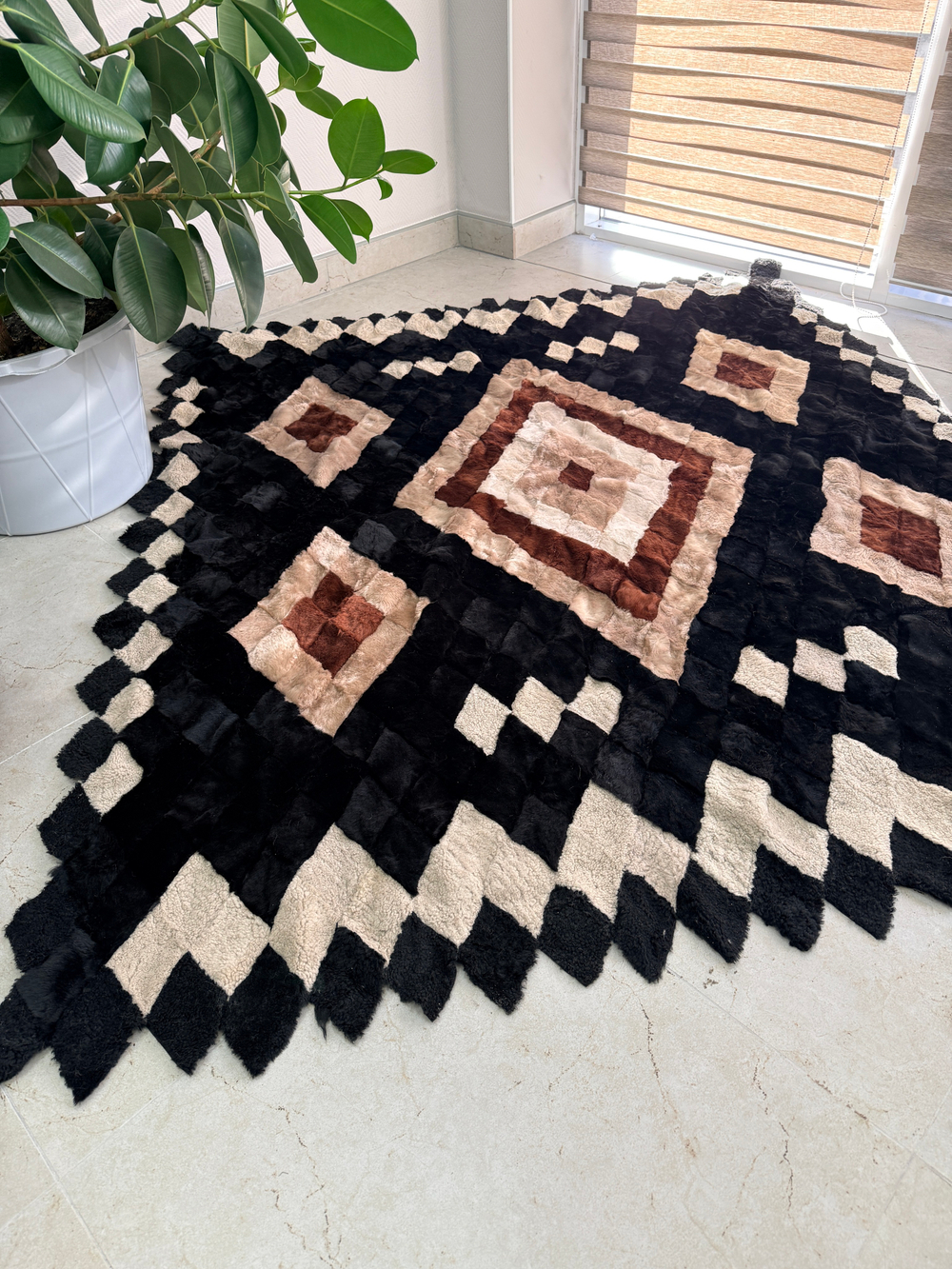 Покрывало меховое ковер из шкуры овчины