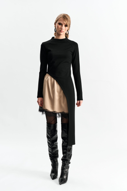 Лонгслив фигурный 1265 черный