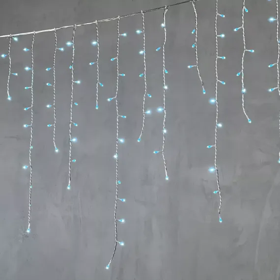 Светодиодная бахрома 5*0,9 м., 348 небесно-голубых LED ламп, силиконовый прозрачный провод, Beauty Led (ECC348-10-2SB)