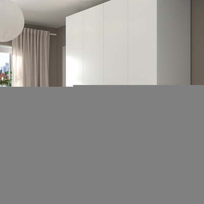 Распашной шкаф PAX FORSAND IKEA четырехдверный с 2 полками (белый)  210*60*240