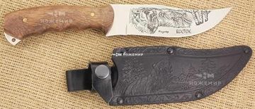 Нож ВОСТОК-ЦМ (2517) туристический цельнометаллический Кизляр с кожаными ножнами