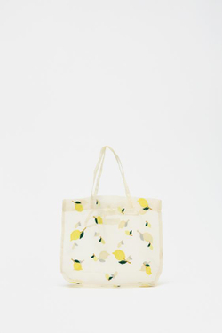 ZARA ТКАНЕВАЯ СУМКА С ВЫШИВКОЙ, ЖЕЛТЫЙ