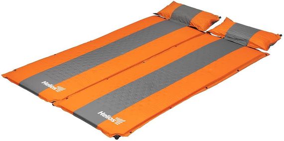 Коврик самонадувающийся с самонадувающейся подушкой Helios HS-004P, пример состегивания двух ковриков.