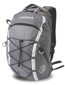 Качественный с гарантией прочный городской рюкзак на молнии серый объёмом 25 л из полиэстера 900D с поясными ремнями, эргономичной ручкой, спинкой и ремнями с системой циркуляции воздуха Airflow WENGER 30534499
