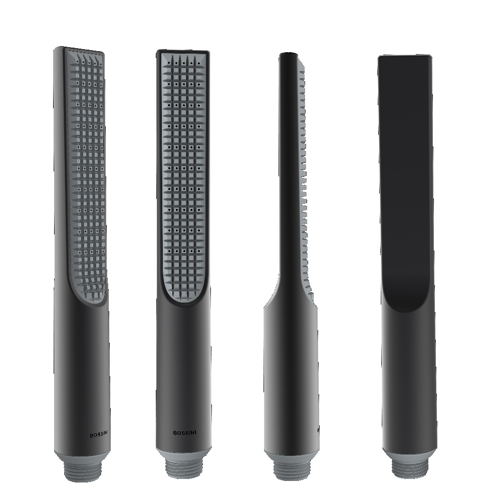 Bossini Apice смеситель для ванны с кнопочным переключением на 2 выхода, излив 207 мм, ручной душ Slim на фиксированном держателе, шланг Cromolux 150