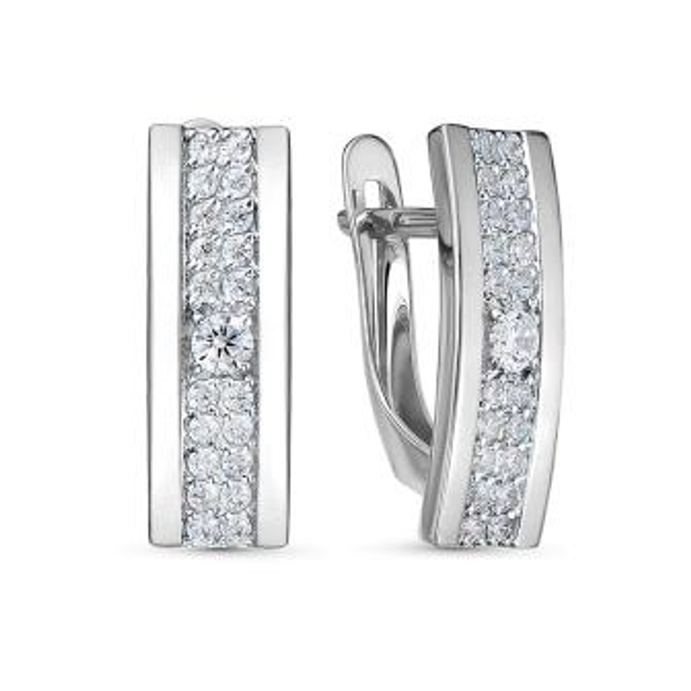 Серьги из серебра с фианитами