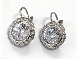 Ювелирные серьги из серебра 925 пробы с фианитами