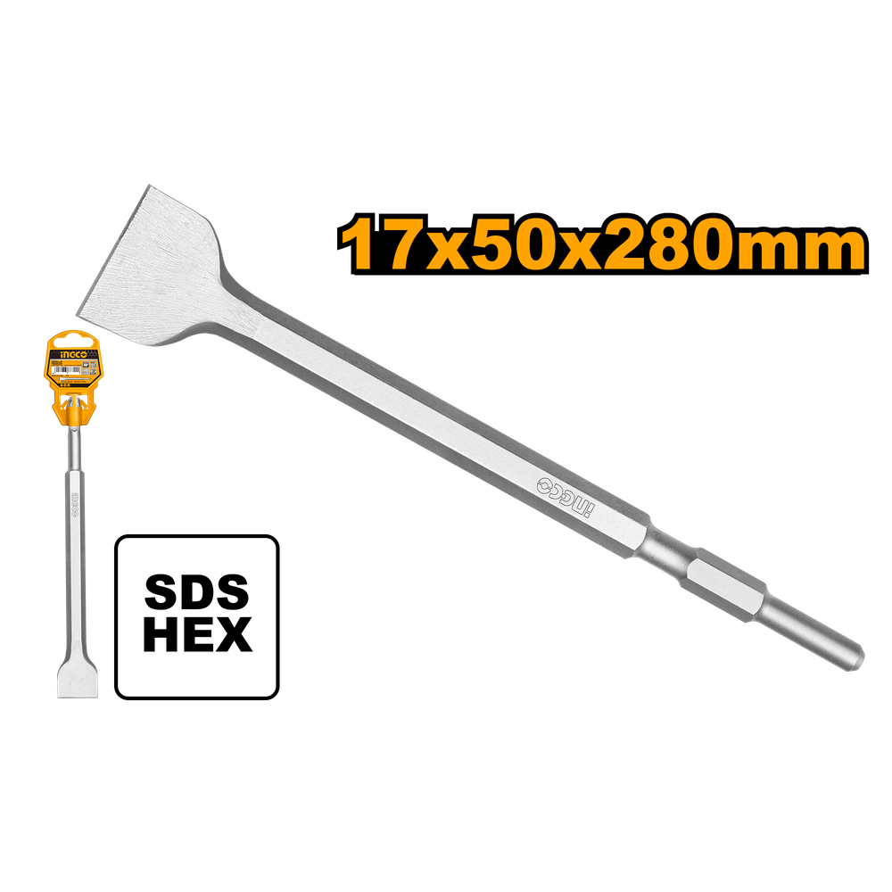 Зубило плоское HEX INGCO DBC0522802 17x280х50 мм