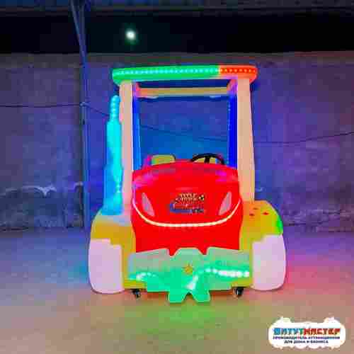 Парковый электромобиль «Весёлый джип» семейный, 2 места, на батареях с подсветкой