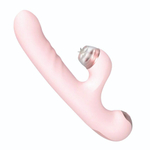 Розовый двусторонний вибромассажер DJ Sona - 23,2 см. (Цвет: нежно-розовый)