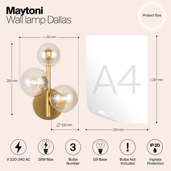 Бра Maytoni Dallas MOD545WL-03G