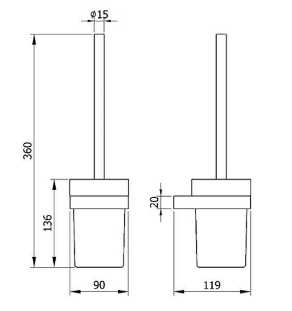 Ёршик туалетный настенный нерж. сталь/стекло CORINTO 16937.S матовый