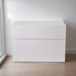 Комод белый Оланд без ручек 2 ящика для вещей и одежды с органайзерами для ящиков