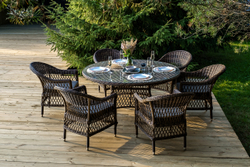 "Эспрессо–150 S" обеденная группа плетеная, цвет коричневый