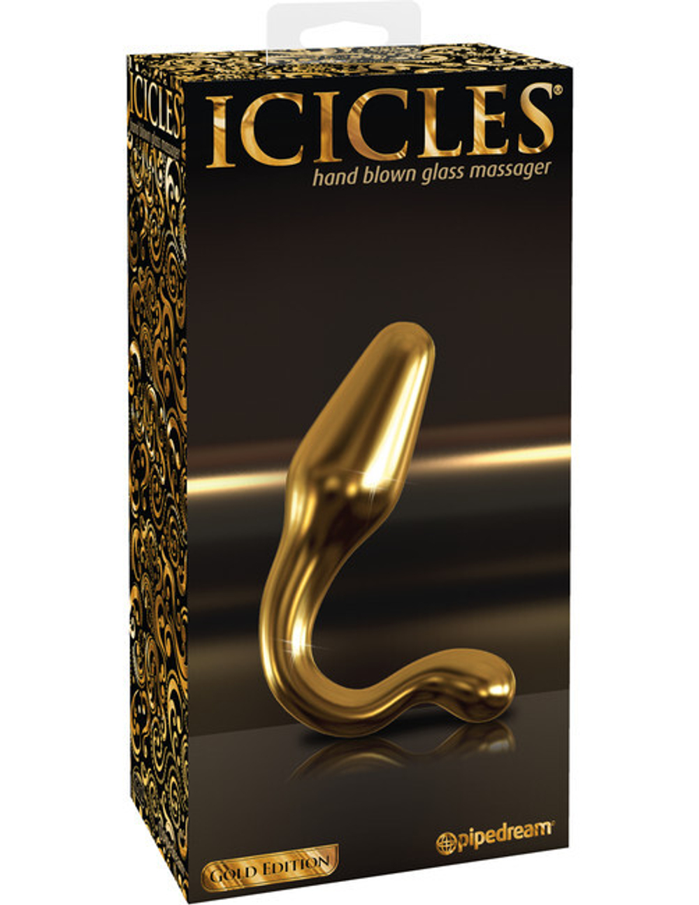 Золотой анальный стимулятор Hand Blown Glass Massager (Цвет: золотой)