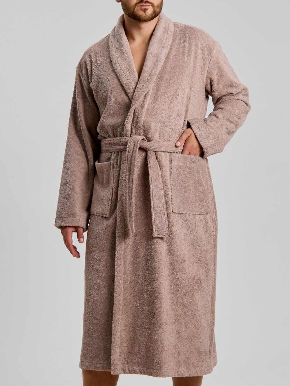 Халат мужской Комфорт-4 Виотекс СЕРО-БЕЖЕВЫЙ