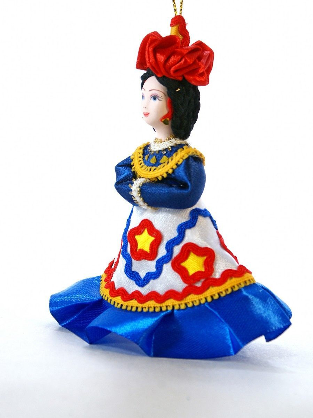 Кукла-подвеска Барынька в стиле дымковской игрушки
