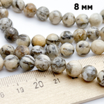 Пегматит бусины, диаметр 8,4-8,6 мм, цена за нить 38 см