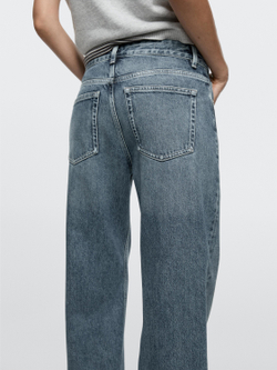 Massimo Dutti Джинсы средней посадки с широкими штанинами, светло-голубой