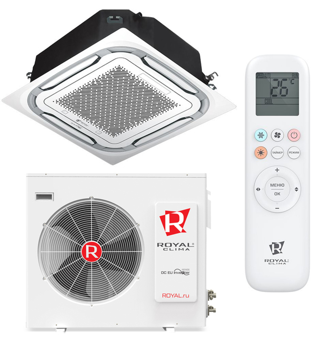 Сплит-система кондиционер кассетный Royal Clima CO-4C 12HNI/CO-E 12HNI на 30 м²