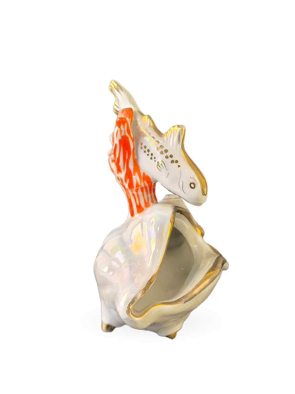 Фарфоровая статуэтка "Рыбка и ракушка" Дулево