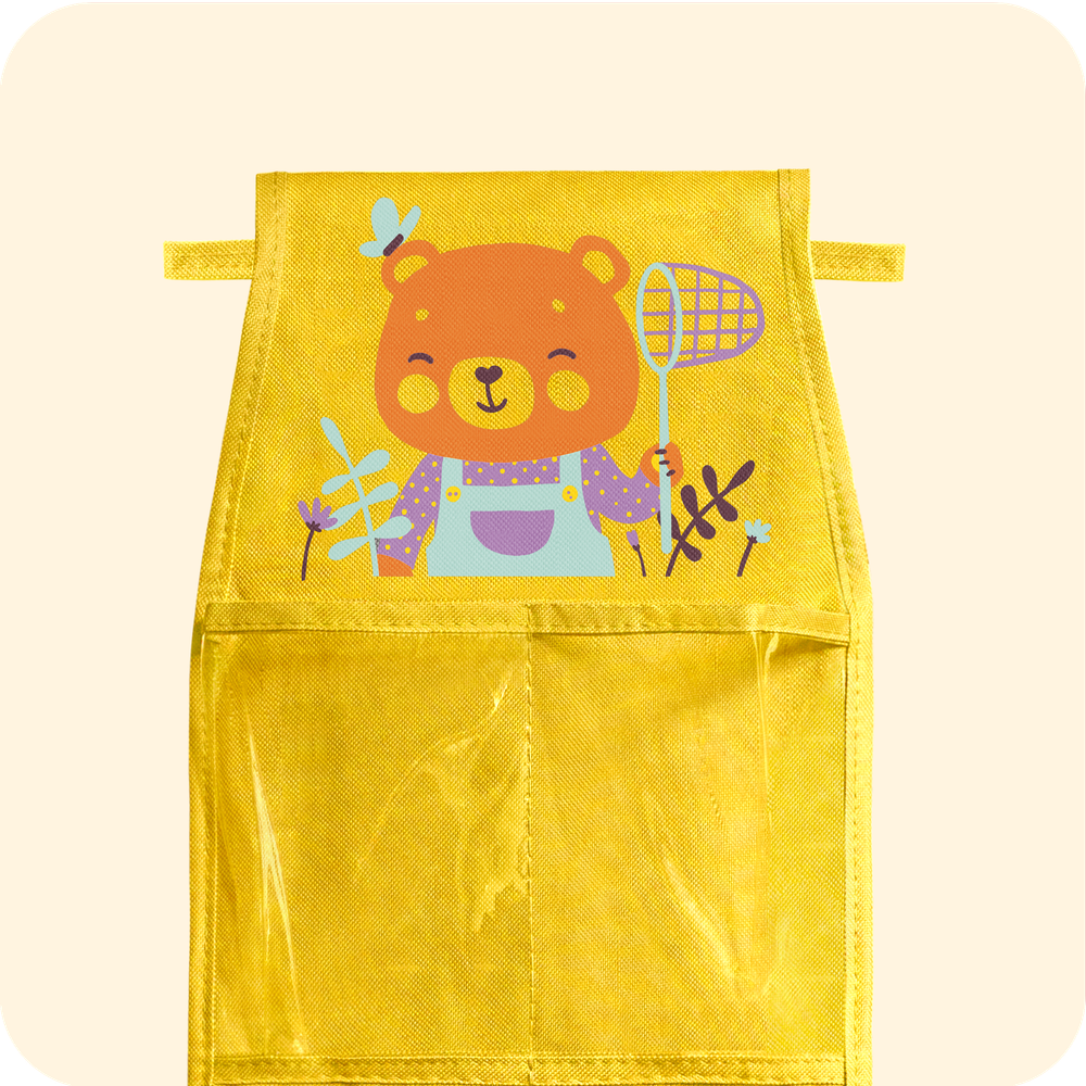 Кармашки для детского сада на липучке. Медвежонок