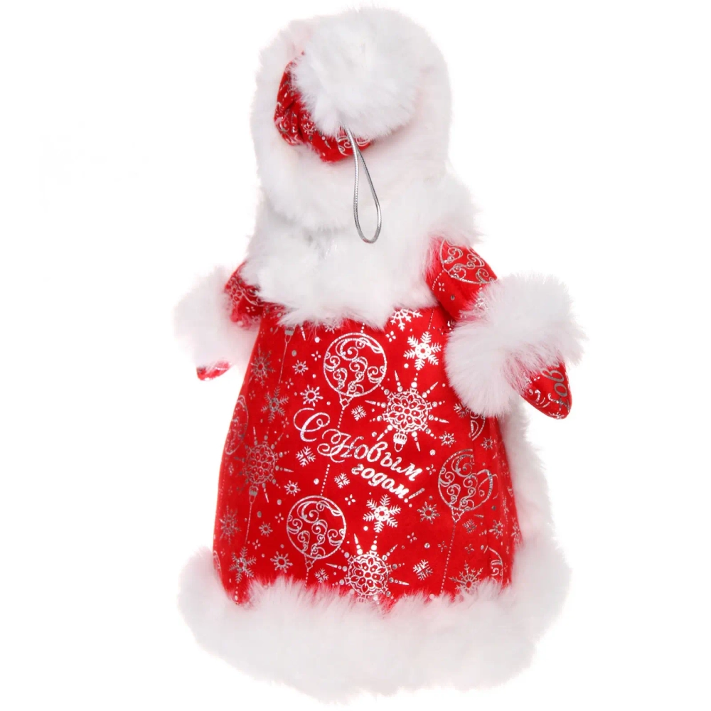 Дед Мороз для подарков и конфет «Кому подарки?» 30 см (красная шубка)