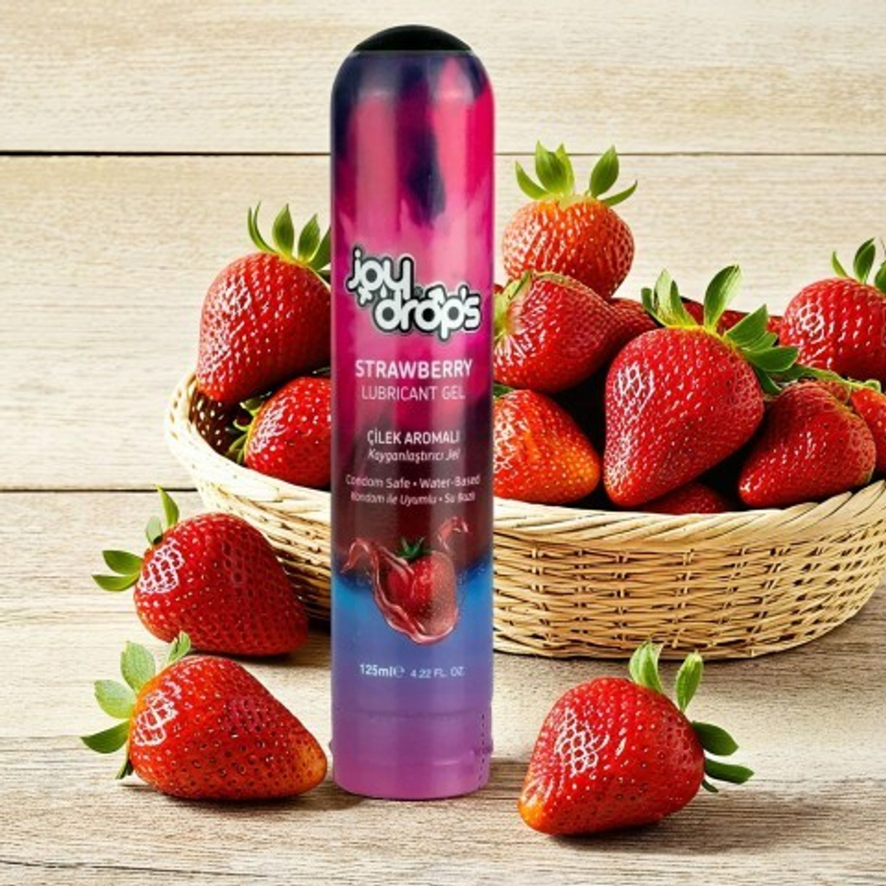Смазка на водной основе Joydrops "Strawberry" с ароматом клубники, 125 мл