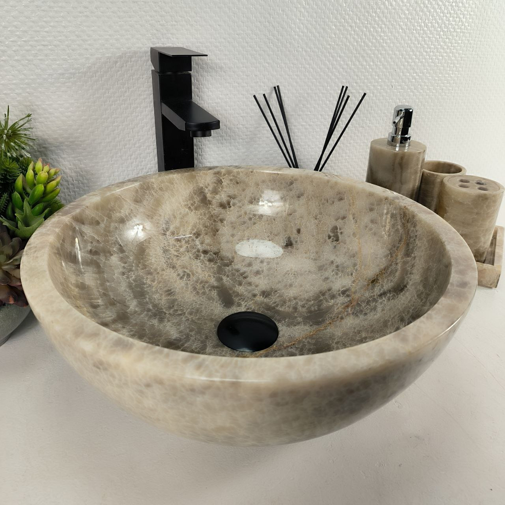 Раковина из оникса Bowl Grey BO-64545 40*40*15 0201