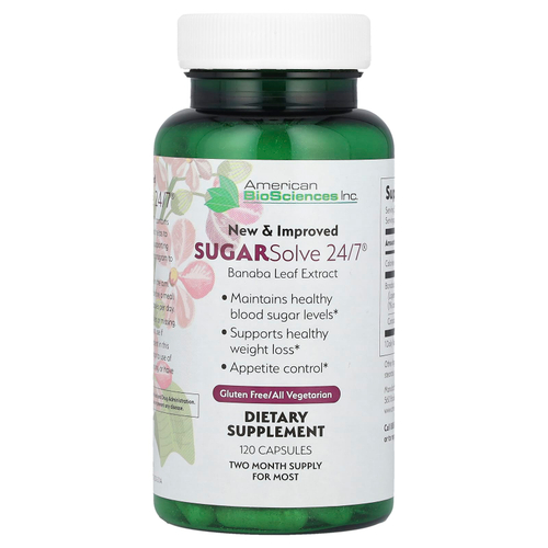 American Biosciences, SUGARSolve 24/7®, 120 Capsules