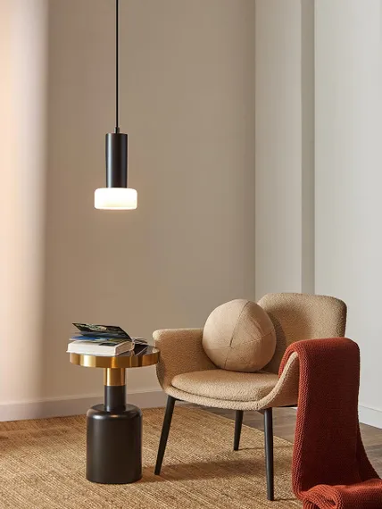 Светильник подвесной fungus, D14х24 см, белый/черный