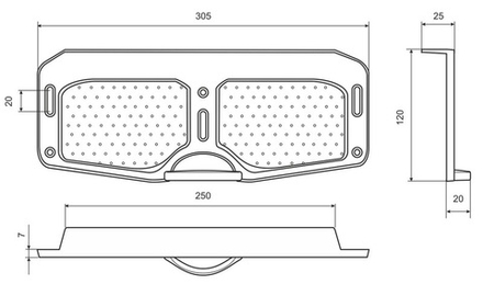 Алюминиевая транцевая пластина регулируемая (черная)