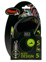 Поводок-рулетка Flexi Black Design S. Трос 5 м. для собак до 12 кг. Зеленый