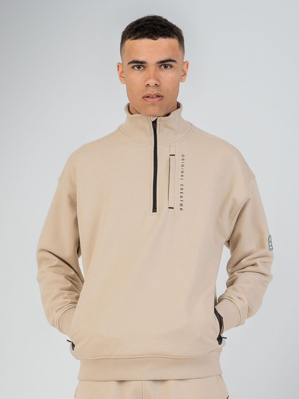 Свитшот с короткой молнией ORIGINAL CREATOR ERROR_404 HALF-ZIP, Бежевый