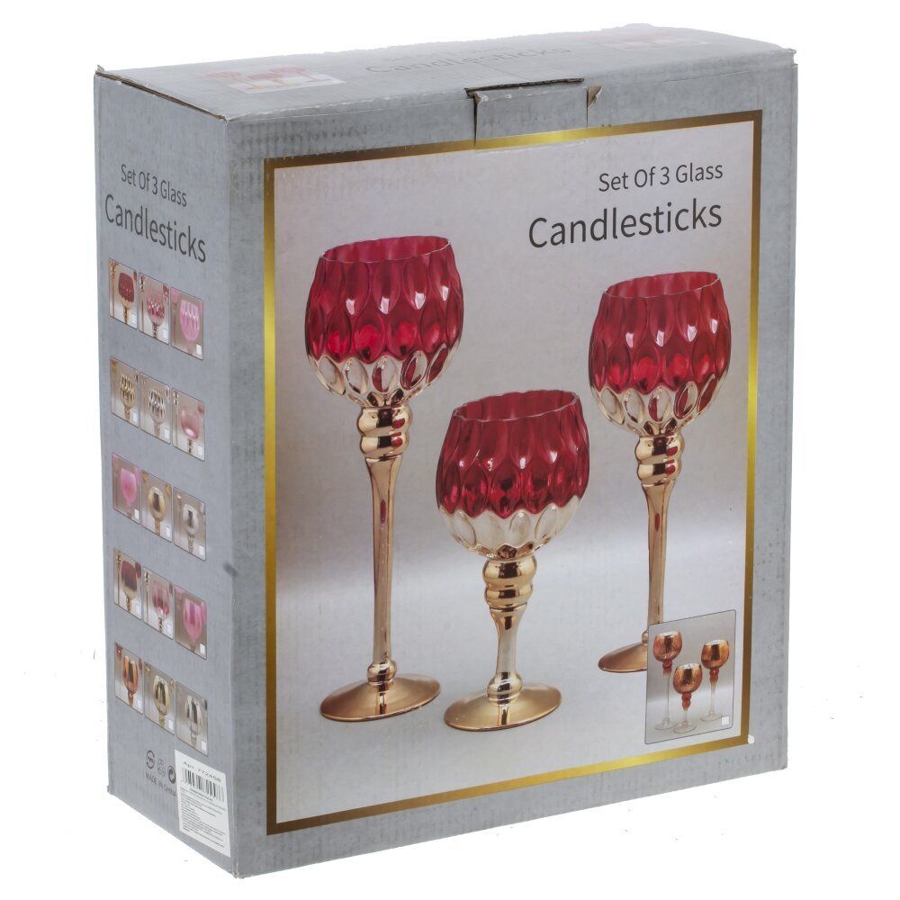 GAEM Подсвечник, набор из 3-х шт, L10 W10 H29,5 см