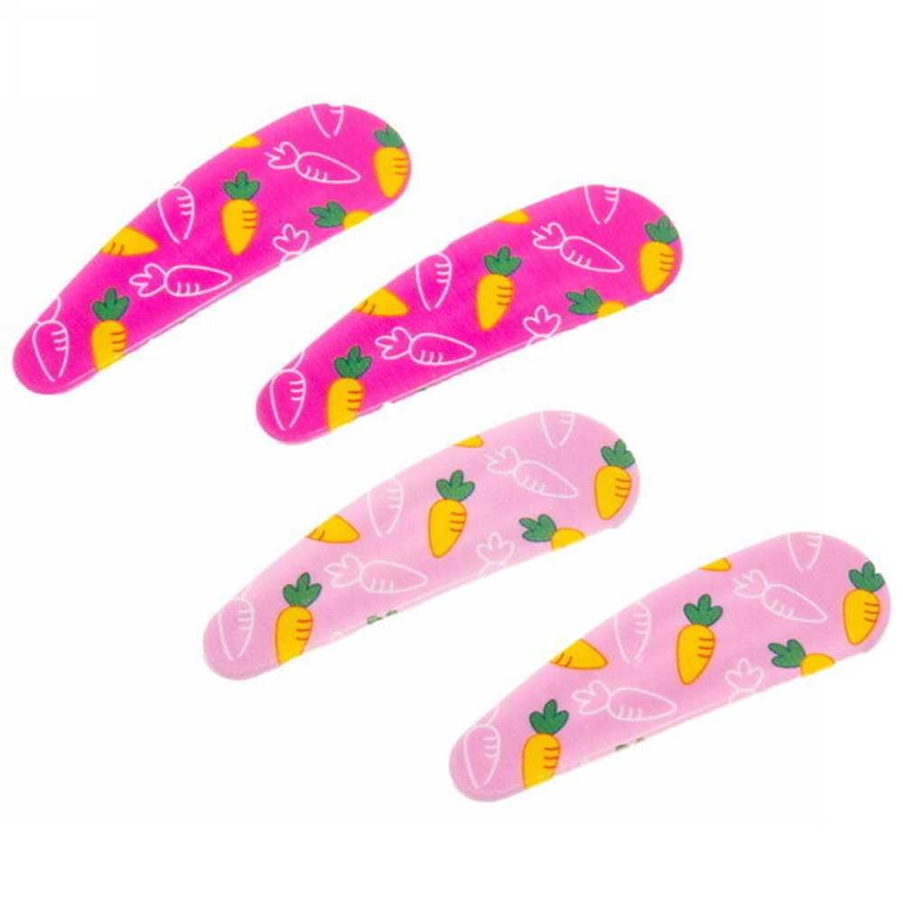 Зажимы для волос 4шт «Baby boom-Сочная Морковочка», микс 2 цвета, 5,2*1,7 см