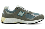 The new New Balance NB 2002R retro anti-fur fabric two-layer suede non-slip, wear-resistant, breathable, lightweight, low-cut casual running shoes for men and women with the same gray-green