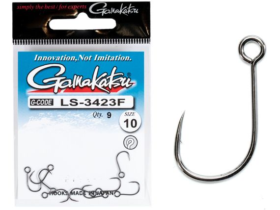 Крючки Gamakatsu LS-3423F NEW LABEL HOOKS BLACK разм. 10 9шт.