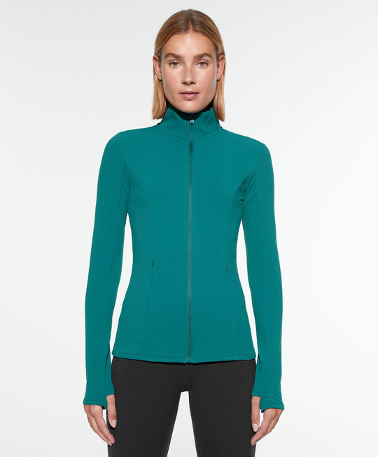 Oysho Куртка для бега Running Light Warm, зеленый