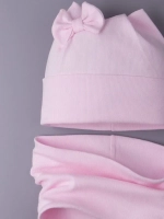 Шапка для девочки осенняя с ушками и снуд