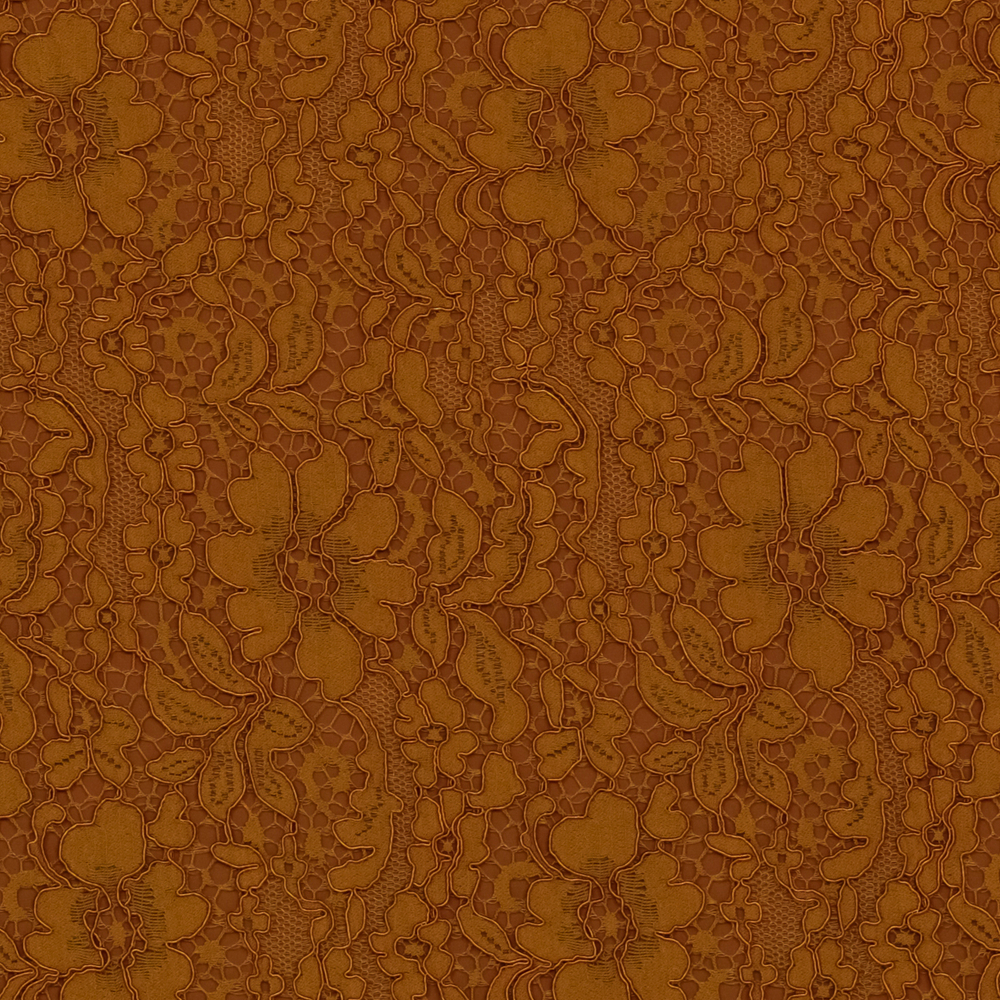 Хлопково-вискозное кордовое кружево горчичного цвета