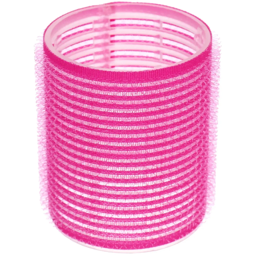 Бигуди липучки, 6шт., однотонные, фуксия, d-5см