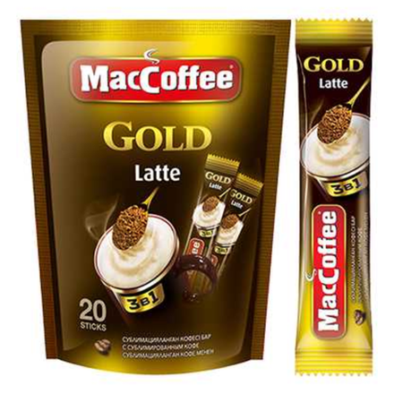 Кофе MacCoffee Gold Latte 3в1 16гр 20 шт