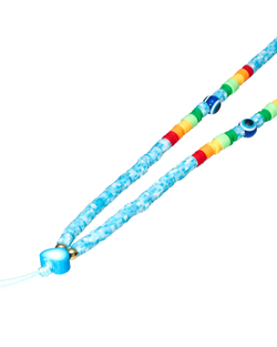 Цепь на телефон, голубые резиновые элементы, глаза